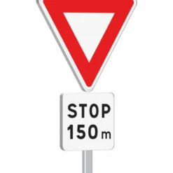 AB5-1000-Classe 1-Cédez le passage + Stop à 150m TALIAPLAST | 523302