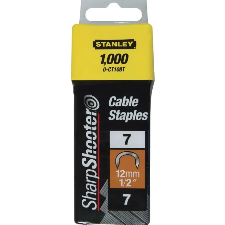 AGRAFES CAVALIERS 10MM TYPE 7 - BOITE DE 1000 PIÈCES STANLEY 1-CT106T