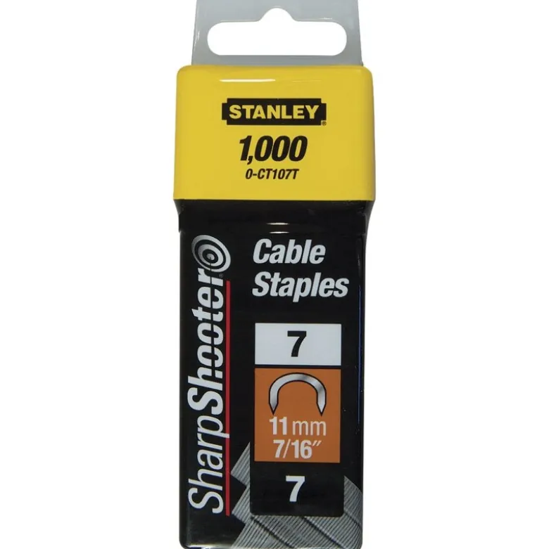 Agrafes cavaliers 12 mm type 7 - boîte de 1000 pièces - STANLEY | 1-CT108T