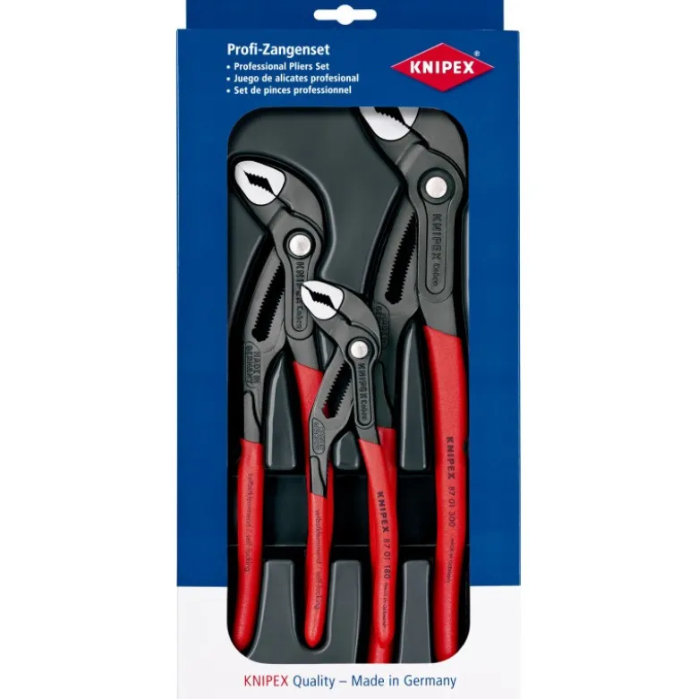 Assortiment de 3 pinces multiprises Cobra® 180mm, 250mm et 300mm - KNIPEX | 00 20 09 V02