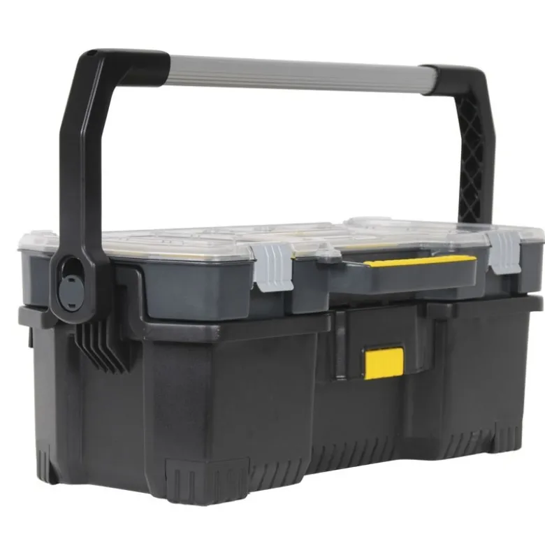 BOITE, CAISSE A OUTILS 60CM AVEC ORGANISEUR TRANSPARENT STANLEY 1-97-514