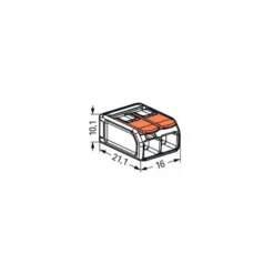 Borne WAGO 221 2x6mm² à leviers souple & rigide - Wago | 221-612