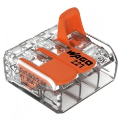 Borne WAGO 221 3x6mm² à leviers souple & rigide - Wago | 221-613