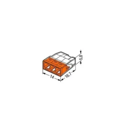 Borne WAGO 2273 - 3 x 0,5 à 2,5mm² Transp. / Orange - Wago | 2273-203