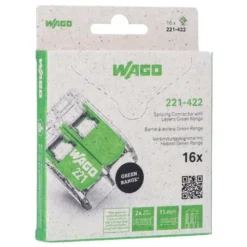 Boîte de 16 bornes WAGO Green 221 3x6mm² à leviers souple & rigide - WAGO | 221-422/995-016