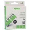 Boîte de 8 bornes WAGO Green 221 3x6mm² à leviers souple & rigide - WAGO | 221-425/995-008