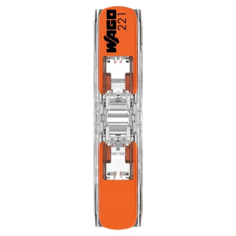 Boîte de 12 bornes WAGO 221 Inline 2x4mm² à leviers souple & rigide - Wago | 221-2411/995-012