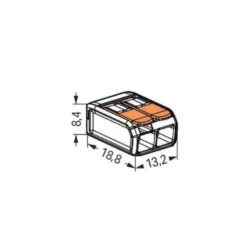 Boîte de 16 bornes WAGO 221 Mini 2x4mm² à leviers souple & rigide - Wago | 221-412/995-016
