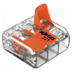 Boîte de 12 bornes WAGO 221 Mini 3x4mm² à leviers souple & rigide - WAGO | 221-413/995-012