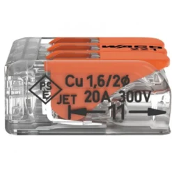 Boîte de 12 bornes WAGO 221 Mini 3x4mm² à leviers souple & rigide - WAGO | 221-413/995-012