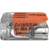 Boîte de 8 bornes WAGO 221 3x6mm² à leviers souple & rigide - WAGO | 221-613/995-008