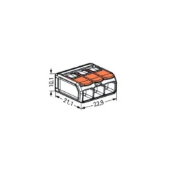 Boîte de 8 bornes WAGO 221 3x6mm² à leviers souple & rigide - WAGO | 221-613/995-008