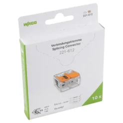 Boîte de 10 bornes WAGO 221 2x6mm² à leviers souple & rigide - WAGO | 221-612/995-010