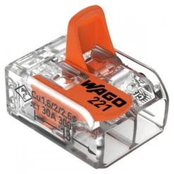 Boîte de 10 bornes WAGO 221 2x6mm² à leviers souple & rigide - WAGO | 221-612/995-010