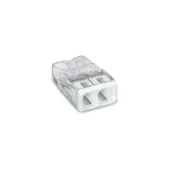 Boîte de 40 bornes WAGO 2273 - 2 x 0,5 à 2,5mm² Transp. / Blanc - Wago | 2273-202