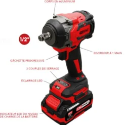 Boulonneuse clé à chocs 1/2'' 850 Nm 18V 4Ah - Ks Tools | 515.4710F