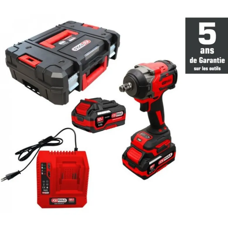 Boulonneuse clé à chocs 1/2'' 850 Nm 18V 4Ah - Ks Tools | 515.4710F
