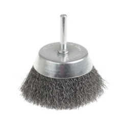 Brosse boisseau à fils acier ondulés pour perceuses Ø 75mm, Ø fil 0,3mm, Ø tige 6mm, Qté 1 Makita | D-39936