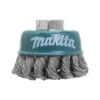 Brosse boisseau à fils acier torsadés pour meuleuse d'angle 115 à 150mm Ø 60mm, Ø fil 0,5mm, Alésage M14, Qté Makita | D-24119