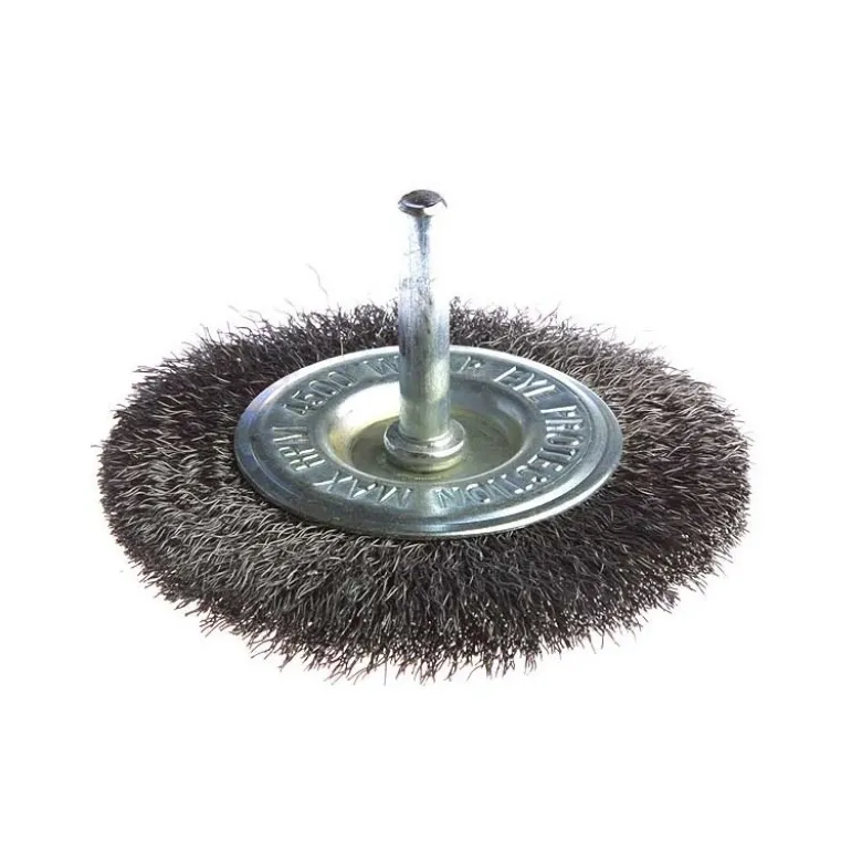 Brosse circulaire à fils acier ondulés pour perceuses Ø 75mm, Ø fil 0,3mm, Ø tige 6mm, Qté 1 Makita | D-39986