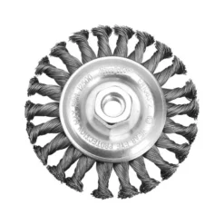 Brosse circulaire à fils acier torsadés pour meuleuse d'angle 125 à 230mm Ø 125mm, Ø queue M14mm, Qté 1 Makita | D-29577