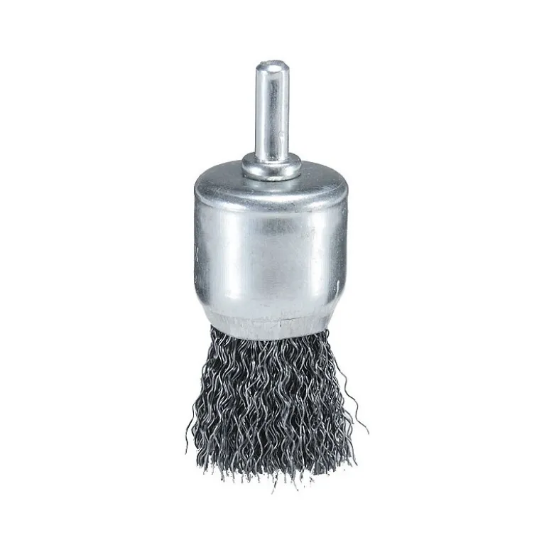 Brosse pinceau à fils acier ondulés pour perceuses Ø 25mm, Ø fil 0,3mm, Ø queue 6mm, Qté 1 Makita | D-40026