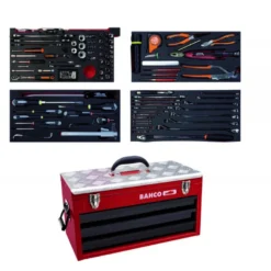 Caisse à outils métallique, kit d'outils aviation - 129 pcs - Bahco | 1483KHD3RB-FF1