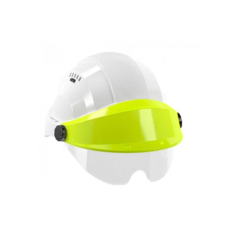 Casque de chantier Orizon Blanc avec visière jaune fluo + lunettes Taliaplast | 563717