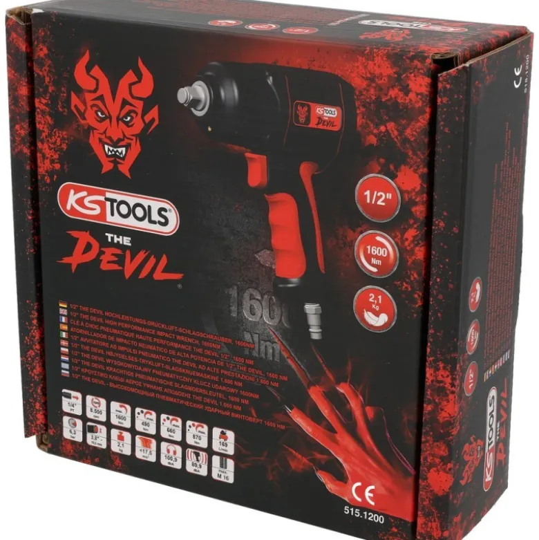 Clé à chocs pneumatique THE DEVIL 1/2'' , 1600 Nm - KSTools | 515.1200