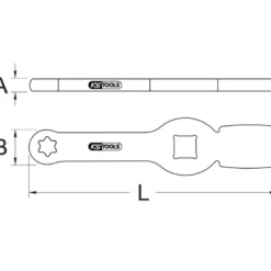 Clé à chocs TORX E 3/4'' avec 2 surfaces d'impact, E20 - KSTools | 517.0910