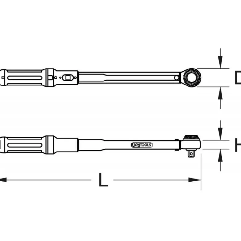 Clé dynamométrique ERGOTORQUE précision 1/2", 40 - 200 NM - KS Tools | 516.1442