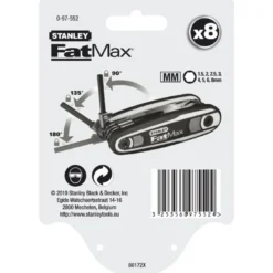 CLE MALE TORX SUR SUPPORT VERROUILLABLE - JEU DE 8 PIÈCES STANLEY FATMAX 0-97-553