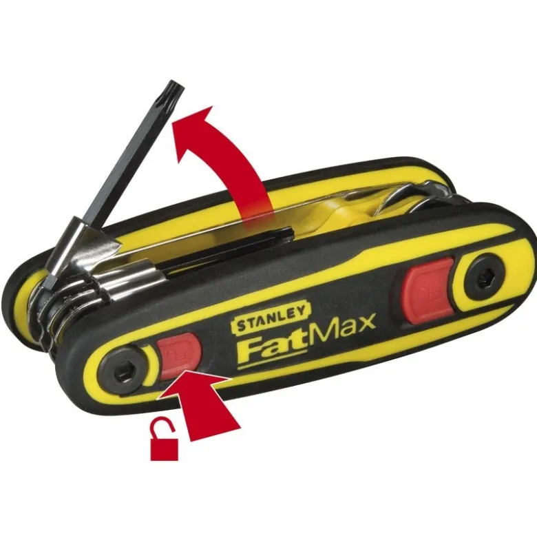 CLE MALE TORX SUR SUPPORT VERROUILLABLE - JEU DE 8 PIÈCES STANLEY FATMAX 0-97-553