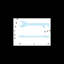 Clé plate (fourche) micromécanique tête inclinée à 15° et 75° 10mm Facom | 34.10