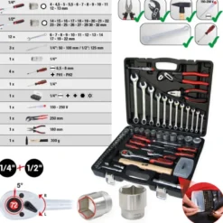 Coffre à outils 1/4'' +1/2'', 88 pcs. - KSTools | 911.0688