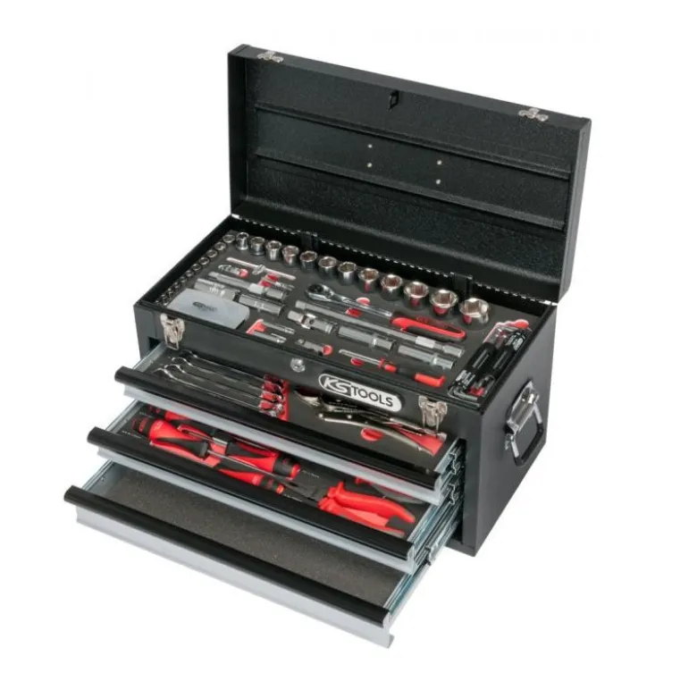 Coffre à outils Ultimate équipé - 3 tiroirs et plateau - 114 pcs - KS Tools | 922.0100