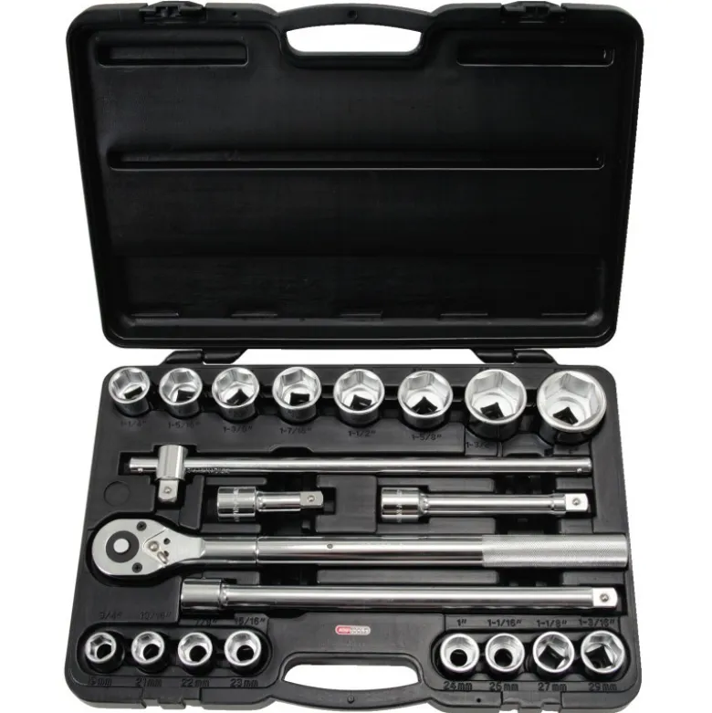 Coffret de douilles 6 pans - 3/4" - CHROMEplus - 21 pcs - KS Tools | 911.0721