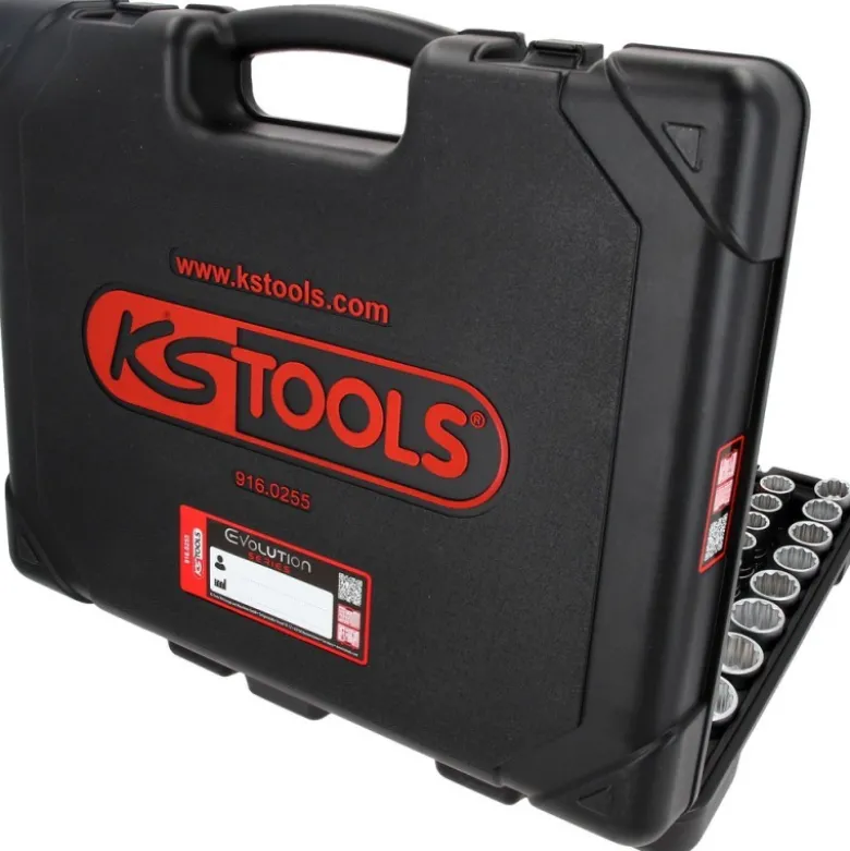Coffret de douilles 1/4'' + 3/8'' +1/2'', 255 pcs. - KSTools | 916.0255
