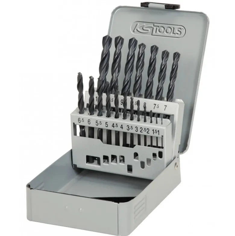 Coffret de 19 forets HSS laminés, Ø1,0-10,0 mm KS Tools | 330.1610
