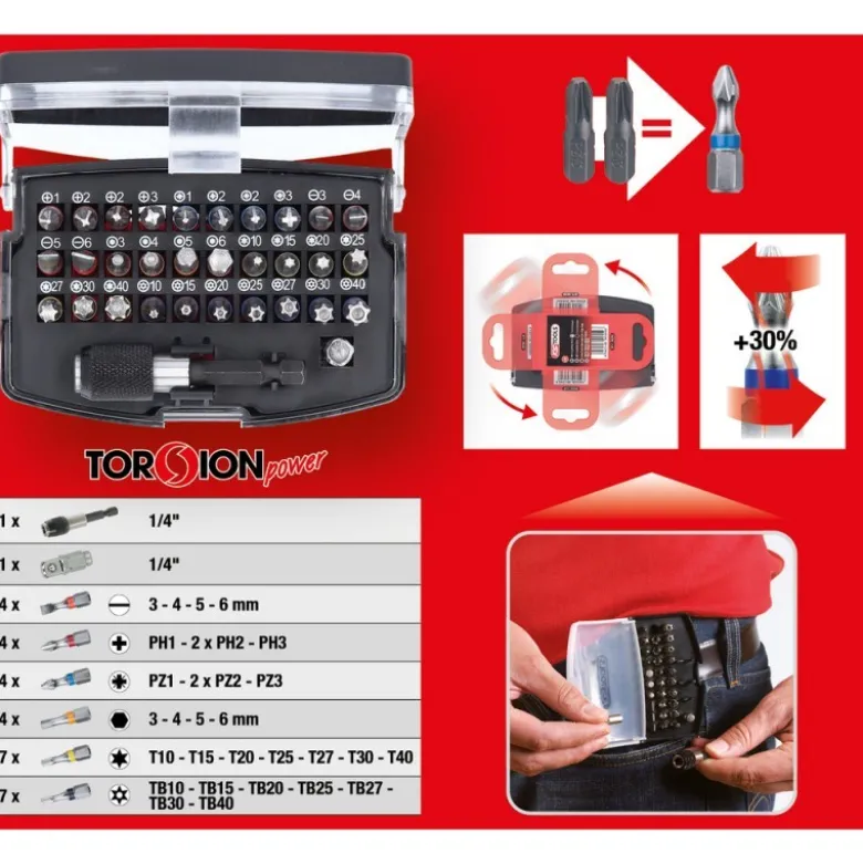 Coffret d'embouts TORSIONpower 1/4'', 32 pcs - KSTools | 911.3030