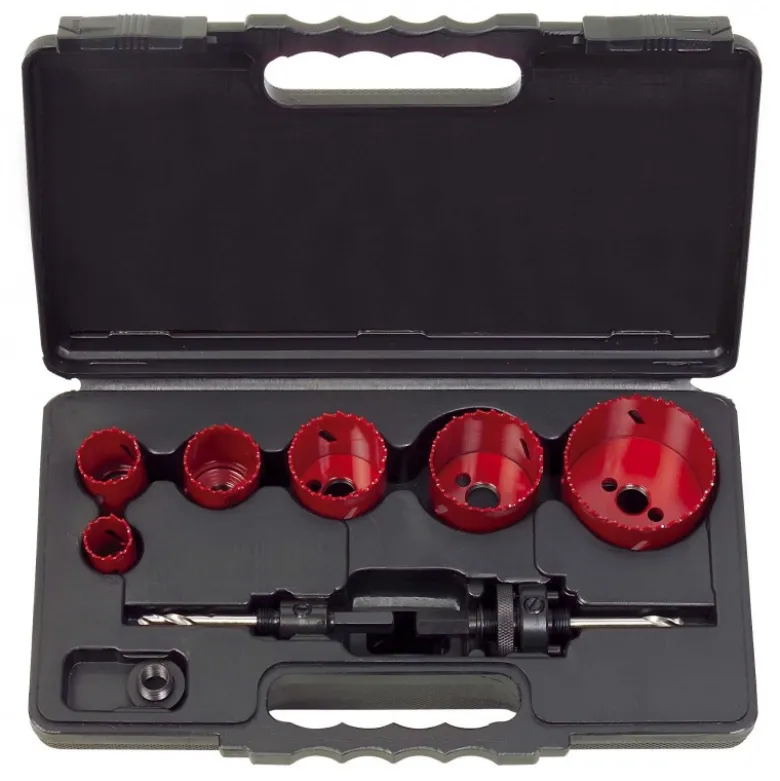 Coffret de 6 scies cloche electricien, 22-29-35-44-51-68 mm - KS Tools | 129.5550