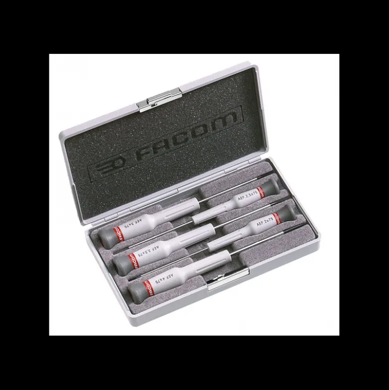 Coffret de 5 Tournevis de pécision Micro-Tech Fente - FACOM FRANCE | AEF.J2