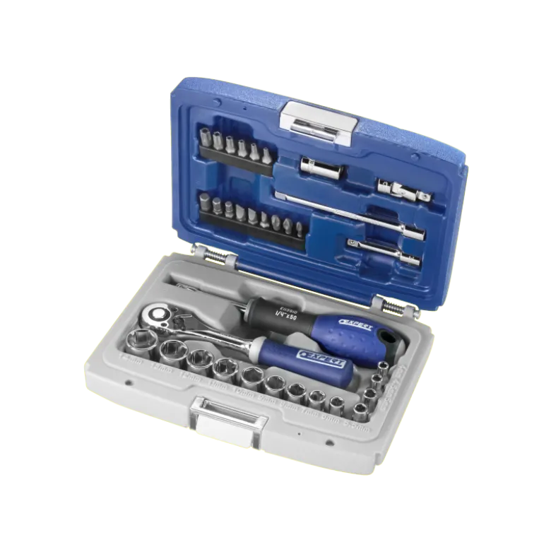 Coffret douilles et accessoires 1/4" métriques - 34 pièces - E194672 | Expert by Facom