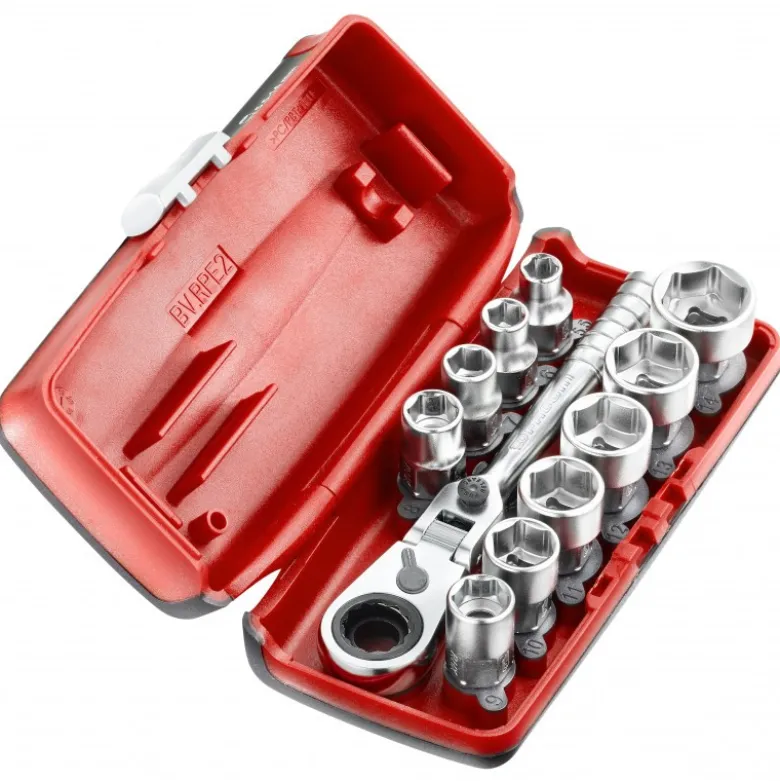 COFFRET DOUILLES HEX 1/4' 6P MM 11PC AVEC NOUVEAU CLIQUET R.180HX - FACOM FRANCE | RXPICOPB
