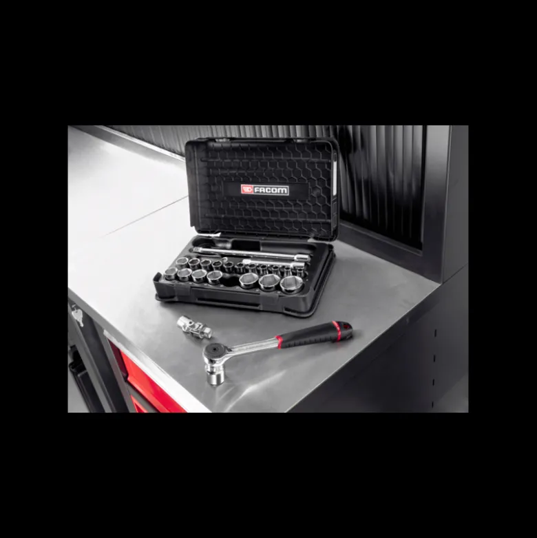 Coffret douilles 1/2" 6 pans métriques - 23 pièces | S.161-3P6PB Facom