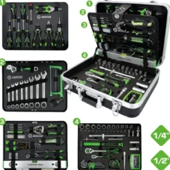 Coffret d'outillage généraliste COMPETITION 1/4"+1/2", 145 pcs - KSTools | 512.0145