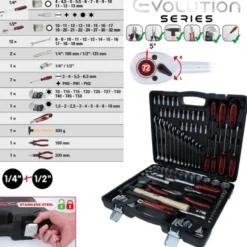 Coffret d'outils universels 1/4'' + 1/2'', 97 pcs. - KSTools | 917.0797