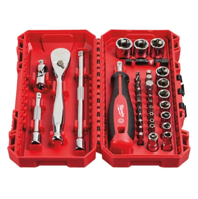 COFFRET 38PCS CLÉS ET DOUILLE À CLIQUET 1/4" - Blister - Milwaukee | 4932498381