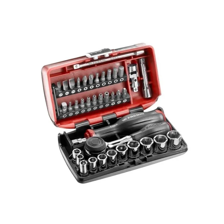 COFFRET RADIO 1/4'' 38 PIÈCES NANO AVEC CLIQUET À MANCHE ROTATIF 360° FACOM | R.360NANOPB