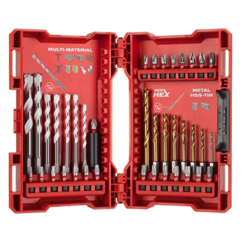 COFFRET RED HEX & MULTI-MATÉRIAUX - 39PC Milwaukee | 4932479854